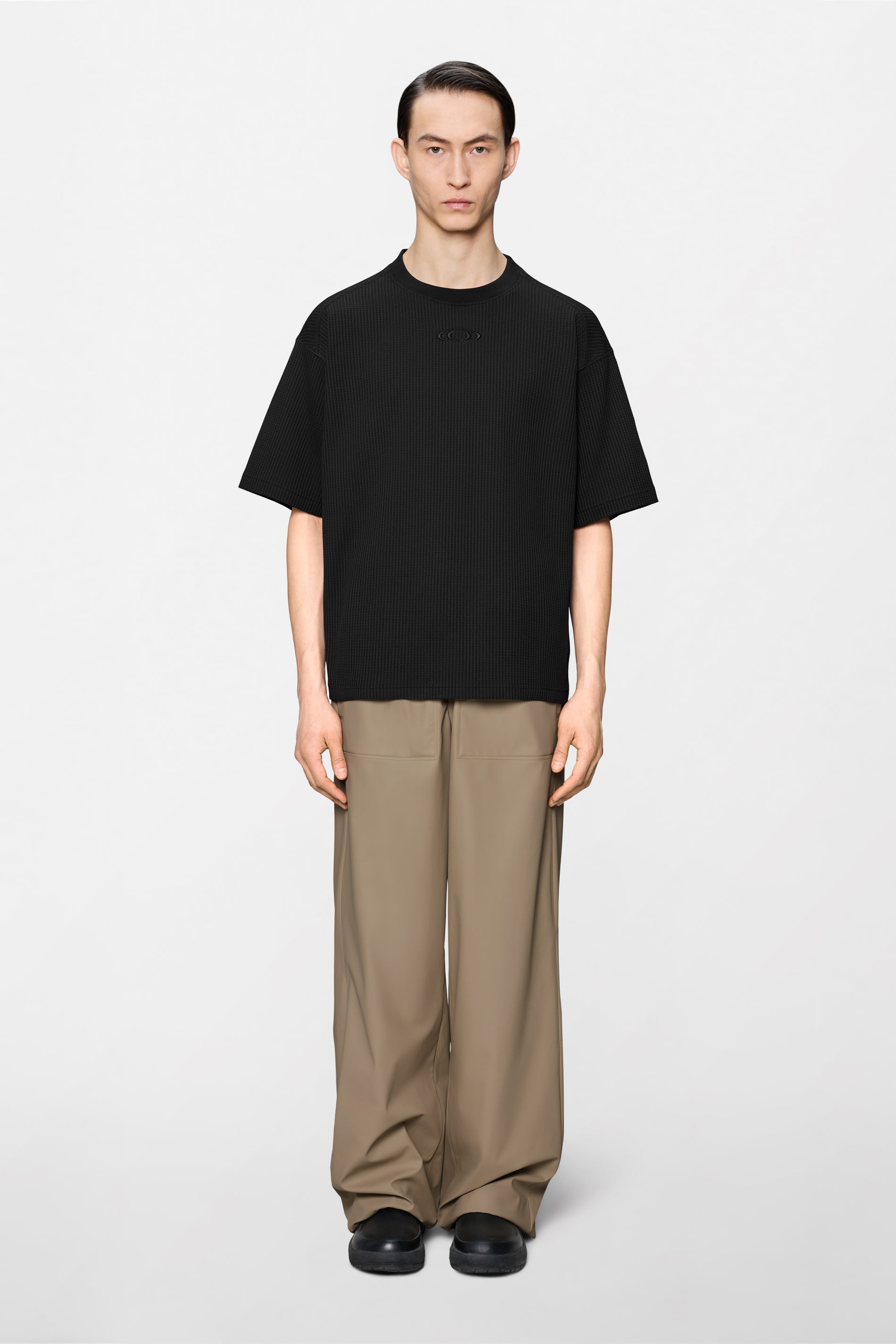 T-shirt in maglia Waffle Splash