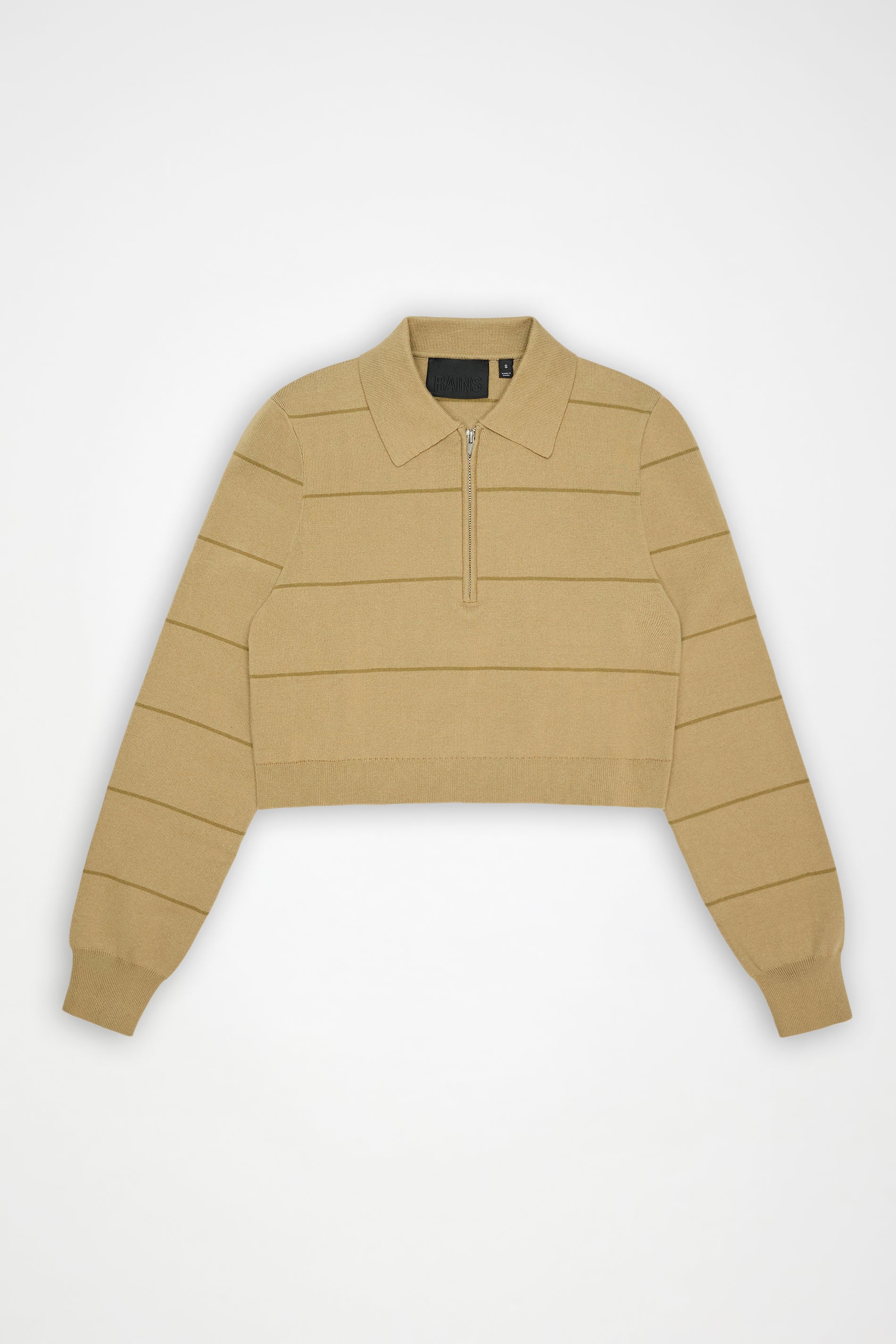 Polo a maglia a righe con maniche lunghe